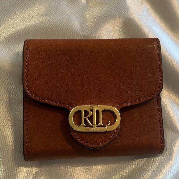 Lauren Ralph Lauren Brown Leather Compact Wallet - Picture 1 of 3